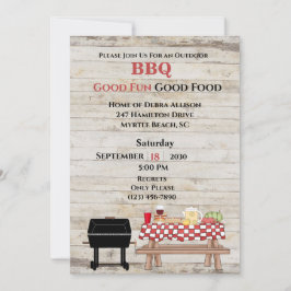 Invitación Rústico BBQ al aire libre Grill Picnic