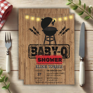 Invitación Rústico BBQ-Baby Grill Baby Shower