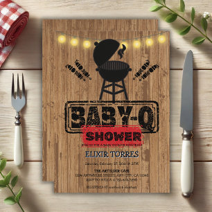 Invitación Rústico BBQ-Baby Grill Baby Shower