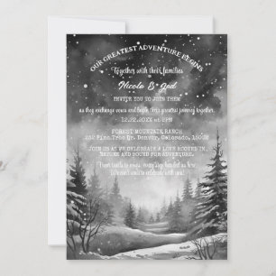 Invitación Rústico Boda al aire libre de nieve de pino de inv