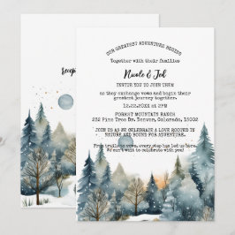 Invitación Rústico Boda al aire libre de pinos de invierno