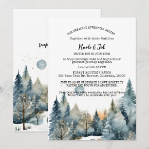 Invitación Rústico Boda al aire libre de pinos de invierno