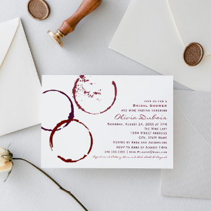 Invitación Rústico Boda  Bridal Stain Wine Rojo Shower