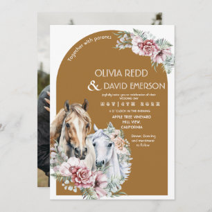 Invitación Rústico Boda de Boho Floral de Cowboy Occidental