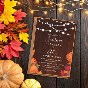 Invitación Rústico Boda de Bouquet botánico otoño