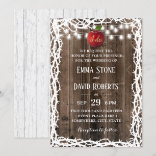 Invitación Rústico Boda de cuento de marco de madera de paja