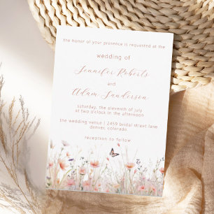 Invitación Rústico Boda de Dusty Pink Meadow