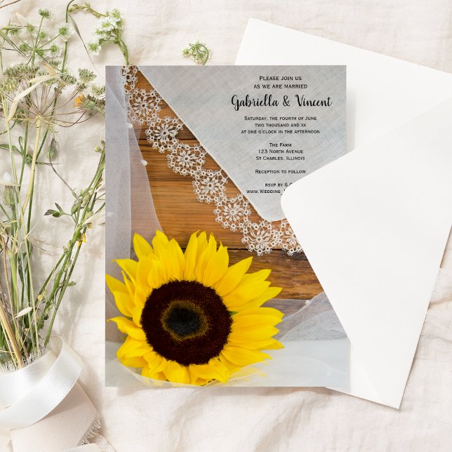 Invitación Rústico Boda de estaño de cancha de encaje de gira (Subido por el creador)