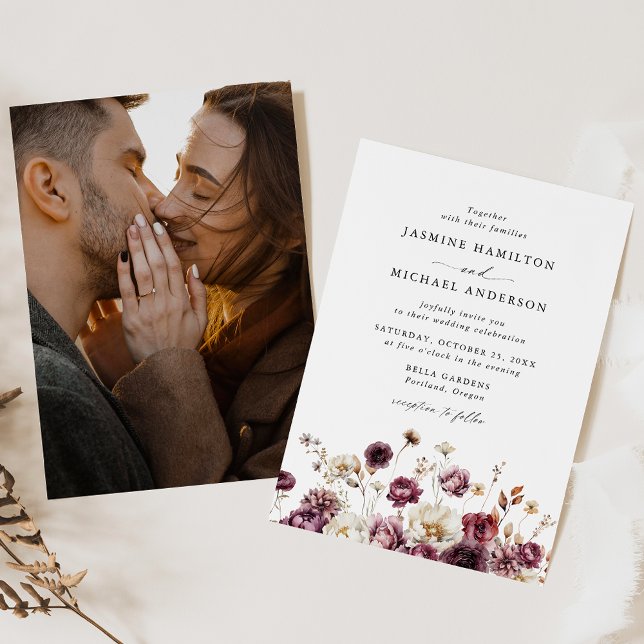 Invitación Rústico Boda de fotografía de otoño floral Meadow (Subido por el creador)