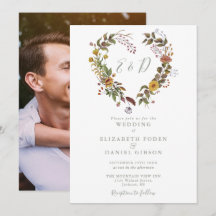 Rústico Boda de fotografía verde Sage Floral Heart
