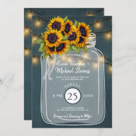 Invitación Rústico boda de girasoles de pizarra