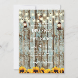 Invitación Rústico Boda de Lantern en madera de grano