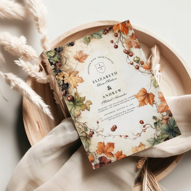 Invitación Rústico Boda de otoño de grapevina (Subido por el creador)