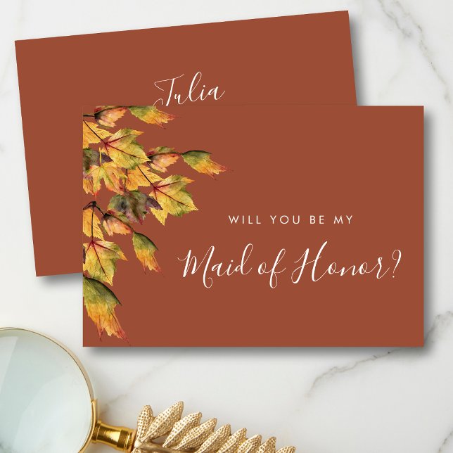 Invitación Rústico Boda de otoño serás mi empleada de honor (Subido por el creador)