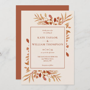 Invitación Rústico Boda de Terracotta otoño otoño