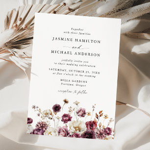 Invitación Rústico Boda del prado floral otoñal