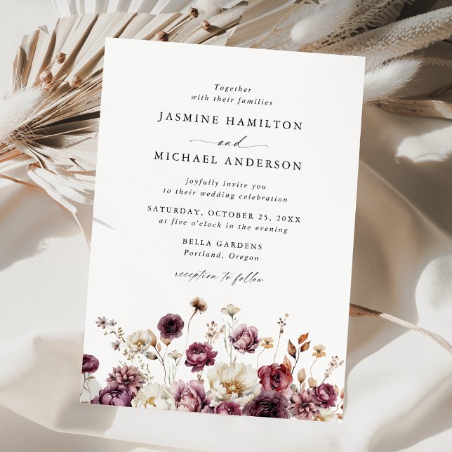Invitación Rústico Boda del prado floral otoñal (Subido por el creador)