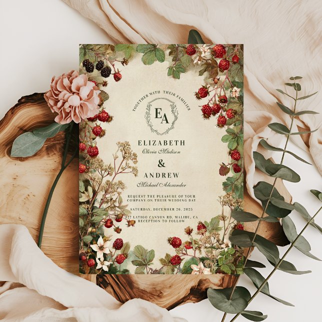 Invitación Rústico Boda del viñedo de Blackberry (Subido por el creador)