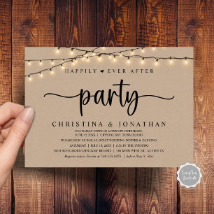 Invitación Rústico Boda Elopement, felizmente después de Fies