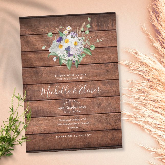 Invitación Rústico Boda Floral de Flores Silvestres (Subido por el creador)