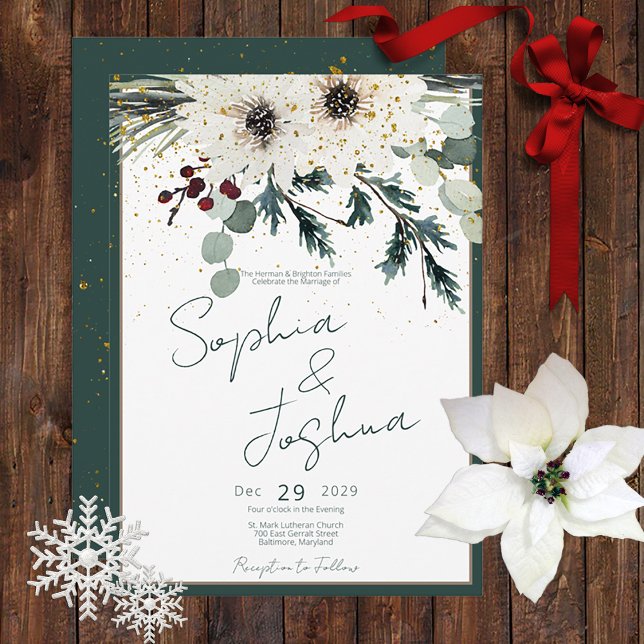 Invitación Rústico Boda floral de invierno de Berries (Subido por el creador)
