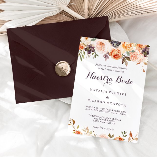 Invitación Rústico Boda floral de otoño (Subido por el creador)