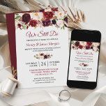 Invitación Rústico Boda floral rojo borgoña promete renovació<br><div class="desc">Renueva sus votos bodas con estilo con esta invitación rústica de Boda floral rojo borgoñona a la renovación. El diseño de la invitación se caracteriza por un bonito y sofisticado arreglo floral de flores acuarelas en tonos burdeos y rojos, con un fondo rústico de madera que le da un ambiente...</div>