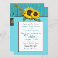 Rústico Boda Girasol Verde azulado Madera Gris Str