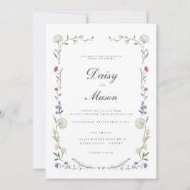 Invitación Rústico boda inspirado en el prado de flores silve