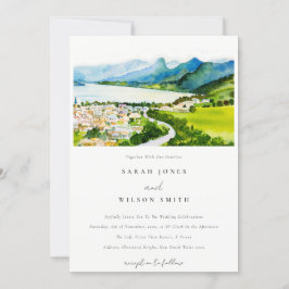Invitación Rústico Boda paisajístico rural del lago rural