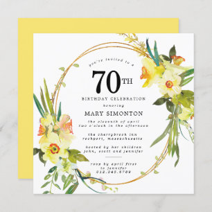 Invitación Rústico Boho Amarillo Daffodil 70 cumpleaños