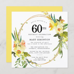 Invitación Rústico Boho Amarillo Daffodil cumpleaños número 6