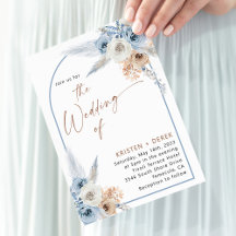 Rústico Boho Dusty Blue Floral Arch Boda