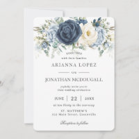 Rústico Boho Dusty Blue Ivory Floral Sage Boda