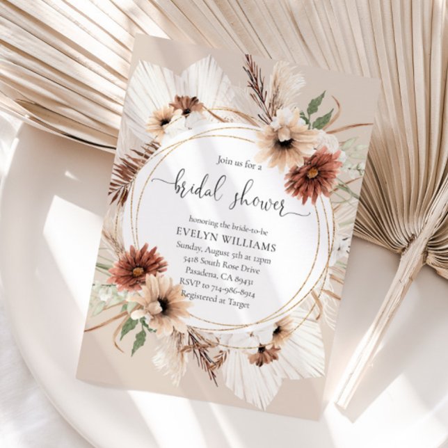 Invitación Rústico Boho Floral Frame Bridal Shower (Subido por el creador)