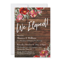 Rústico Boho Rojo Burgundy Floral ¡Nos Fugamos!