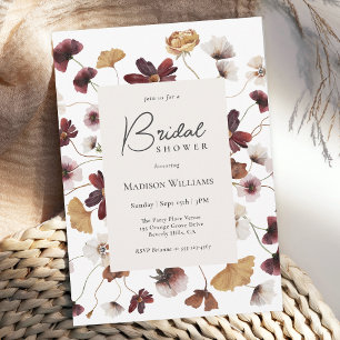 Invitación Rústico Boho Wildflowers Ducha de novias