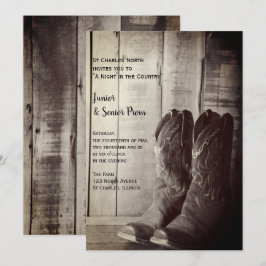 Invitación Rústico Boots Country Junior / Senior Prom