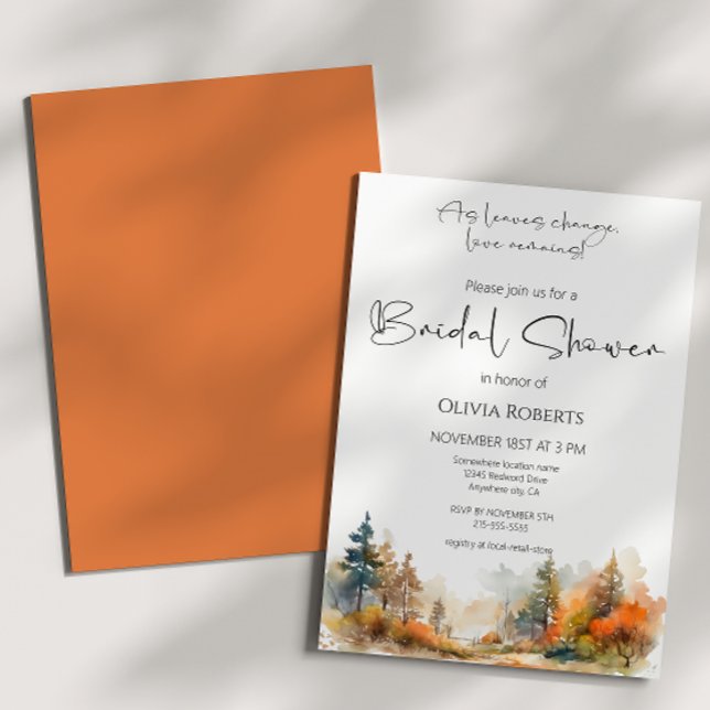 Invitación Rústico bosque de bosques de otoño ducha de novia (Subido por el creador)