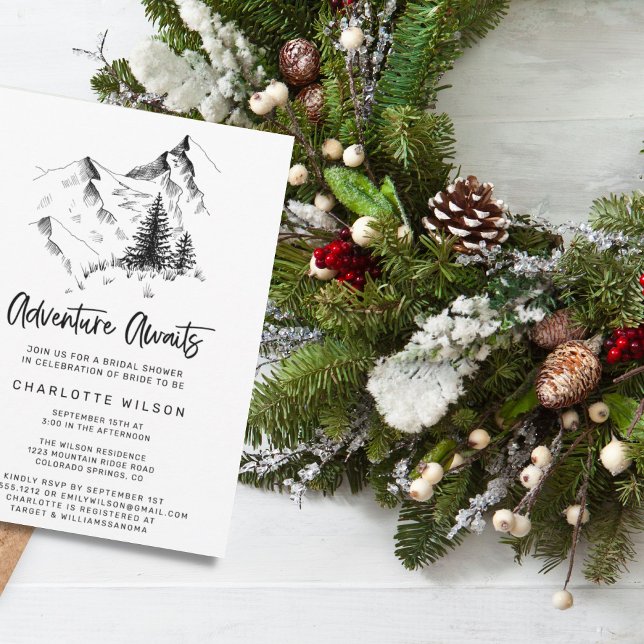 Invitación Rústico Bosque Montaña Salvaje Ducha Bridal (Subido por el creador)