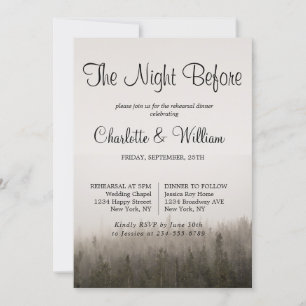 Invitación Rústico Bosque Romantista Paisaje Ensayo Cena