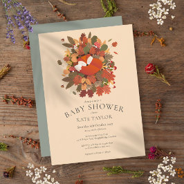 Invitación Rústico Broche de Baby Shower de Fox Cub