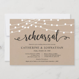 Invitación Rústico Brown Kraft, ensayo Boda y cena I