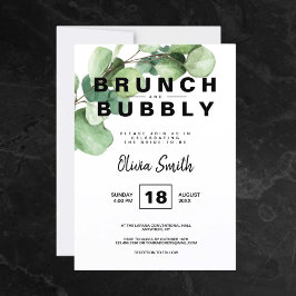 Invitación Rústico Brunch de Verdor y ducha Bubbly Bridal