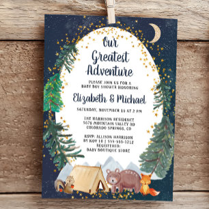 Invitación Rústico Camping Adventure Couples Baby Shower