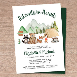 Invitación Rústico Camping Parejas de Woodland Baby Shower