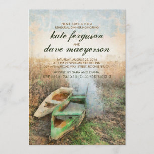 Invitación Rústico Canoe Waterfront Rehearner Dinner