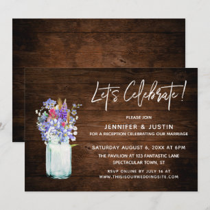 Invitación Rústico Celebremos las Flores Silvestres en Tarro 