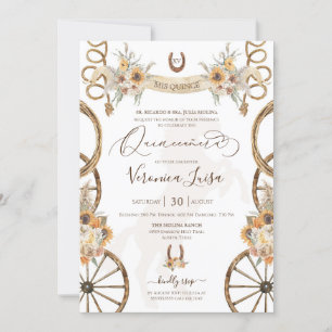 Invitación Rústico Charro Floral Boho País Quinceanera Invi