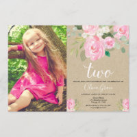 Rústico chica de 2 años sonrojizo floral rosa